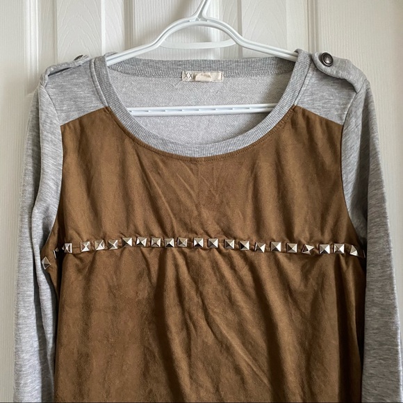 Forever 21 Suede & Studded Sweater - Picture 2 of 7